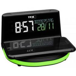 TFA Dostmann 60.2028.01 Digital Alarm Clock with. wireless Charger