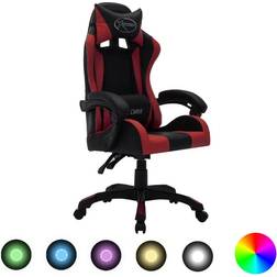 Basic Home Vidaxl Fauteuil de jeux vidéo avec led rvb Bordeaux et noir Similicuir Rouge bordeaux et noir