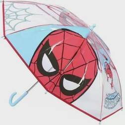 Spiderman, Paraguas Spiderman Transparente, de EVA, Paraguas Marvel, Niños, Niñas, Infantil, 45 cm, Color Rojo y Azul, Kiglam