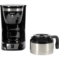 Sogo Caffettiera Caffè Americano 800W 10 Tazze 1L Nero-Argento