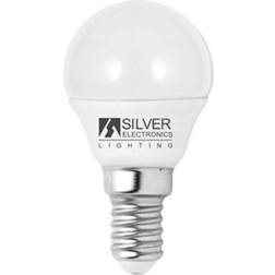 Sfærisk LED pære Silver Electronics Eco E14 5W Hvidt lys, 6000K