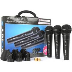 Vonyx VX1800S Dynamic Microphone set 3 pieces TILBUD mikrofon dynamisk stykker stk sæt