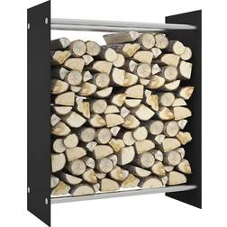vidaXL Brennholzregal Schwarz 80x35x100 cm