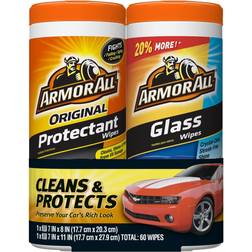 Armor All Car Protectant Wipes and Glass Wipes Twin Pack (30 Pack Each)