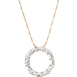 1928 Jewelry Round Pendant Necklace - Gold/Transparent