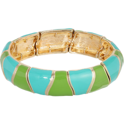 1928 Jewelry Stretch Bracelet - Gold/Turquoise/Green