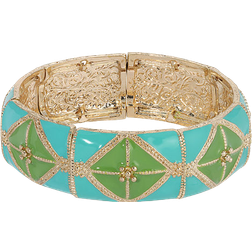 1928 Jewelry Stretch Bracelet - Gold/Turquoise/Green