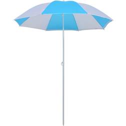 vidaXL Strandparasol/-tent 180 cm stof blauw en wit