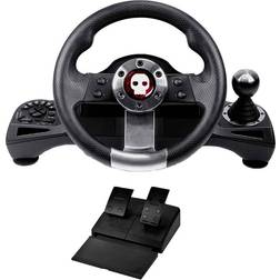 Konix Pro Steering Wheel Volante PlayStation 4, Xbox One, Xbox Series S, Xbox Serie X, Nintendo Switch Nero incl. selettore marce, incl. Pedale