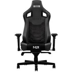 Next Level Racing ELITE SERIES Leather & Suede Edition Spelstol ergonomisk armstöd T-formad lutning mocka, polyuretanläder svart