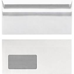 Herlitz envelopes DIN Lang Self-adhesive with window, 25 pieces with inner print in foil pack, welded, white