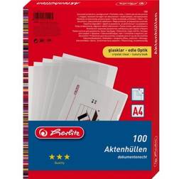 Herlitz A4 Cut Flush Folder Clear (100 Pieces)