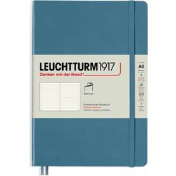 Cuaderno A5 Leuchtturm 1917 Stone Blue Punteado Tapa Blanda