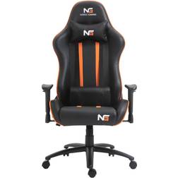 Nordic T-Shaped Gaming Chair - Carbon Black/Orange