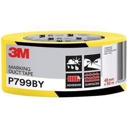3M Lærredstape 48mmx50m sort og gul
