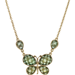 1928 Jewelry Link Pendant Necklace - Gold/Green