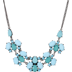 1928 Jewelry Link Statement Necklace - Black/Blue