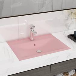 vidaXL Lavabo Avec Trou De Robinet Rose Mat 60 x 46 cm