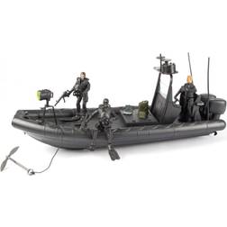World Peacekeepers 1:18 Militær Marine Båd inkl. 3 actionfigurer