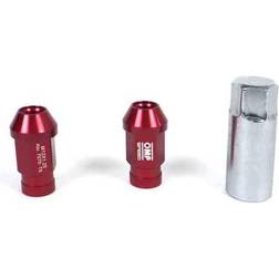 OMP Set Tuercas 7075 40 mm M14 x 1,50 20 uds Rojo