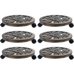 vidaXL Plant Trolleys 6pcs Krukkeunderlag
