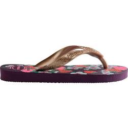 Havaianas Kids' Flores - Eggplant/Rose Gold