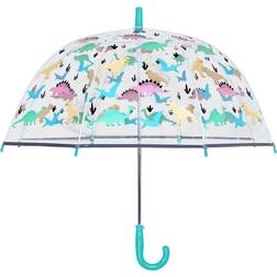 X-brella Barn/Kids Pastell Dinosaur Dome-paraply i pastell Clear/Green One Size