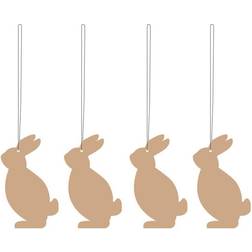 Cooee Design Hanging Hare Nougat Decoración de Pascua 6cm 4pcs