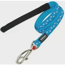 Red Dingo (Narrow, Turquoise/White) Stars Dog Lead