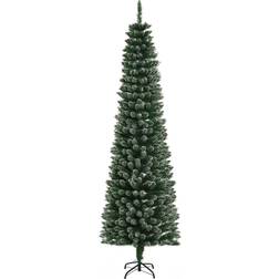 Homcom Slim Artificial Green/White Christmas Tree 195cm