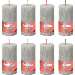 Bolsius 8x Rustic Pillar Sandy Grey Home Holiday Candle