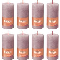 Bolsius 8x Rustic Pillar Ash Rose Home Holiday Candle