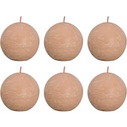 Bolsius 6x Rustic Ball Misty Pink Holiday Ornament Candle