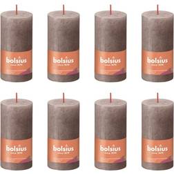 Bolsius 8x Rustic Pillar Rustic Taupe Home Holiday Candle