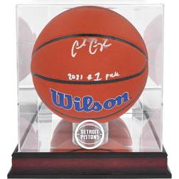 Fanatics Cade Cunningham Detroit Pistons Autographed Wilson Replica Basketball with 2021 #1 Pick Inscription & Mahogany Team Logo Display Case