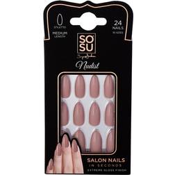 Sosu Cosmetics Salon Nails Kunstige Negle Skygge Nudist - 24 Stk.