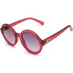 Storm And Metal Round fashionable Women Sunglasses, Burgundy/Grad rose