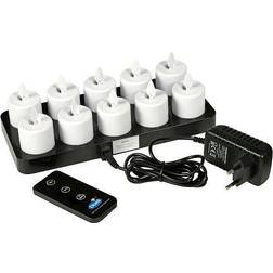 Duni Moving Flame White LED-ljus 3.8cm 10st