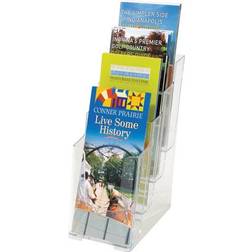 Clear Deflecto 4 Pocket Wall Mount Brochure Holder (DL)