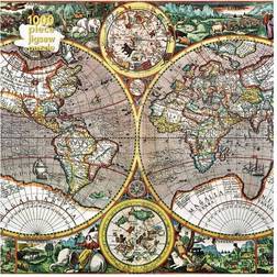 Flame Tree Publishing Adult Jigsaw Puzzle Pieter Van Den Keere: Antique Map of the World: 1000-Piece Jigsaw Puzzles