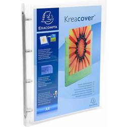 Exacompta Kreacover ChromaLine Ring Binder A4 4 Ring 15mm Pack of 12, Clear