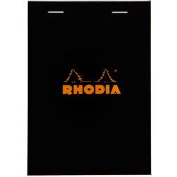 Rhodia Top-Stapled Notepad Black, Graph, 4" x 6"