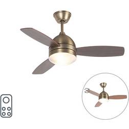 QAZQA fan bronze with remote control Rotar