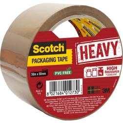 3M Nastro da Imballo Packaging Tape Heavy/Nastro Adesivo Ultra Resistente, Confezione da 1 Rotolo, Avana, 50mm x 50m Scotch