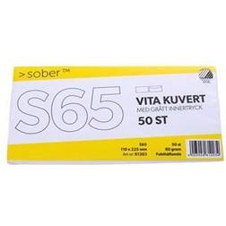 Diversen Kuvert E65 Fukthäftande vit 50/fp