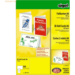 Sigel Folding DP671 foldekort lys hvid A6 (105 x 148 mm) 185 g/m2 50 kort (DP671)