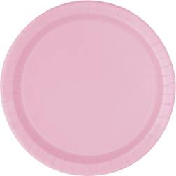 Piatto Carta 18 cm 20 pezzi Rosa Pastello Taglia Unica