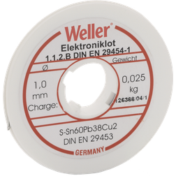 Weller loddetin m/flus Sn60Pb38Cu2 ø1,0mm 25g