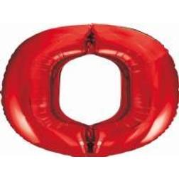 GoDan Foil balloon Number 0, red, 85cm