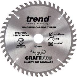 Trend CraftPro 160x20mm TCT Circular Saw Blade 48 Teeth (CSB/PT16048)